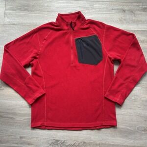 The North Face Red Polartec Jacket 1/4 Zip Pullover Mens‎ Size M